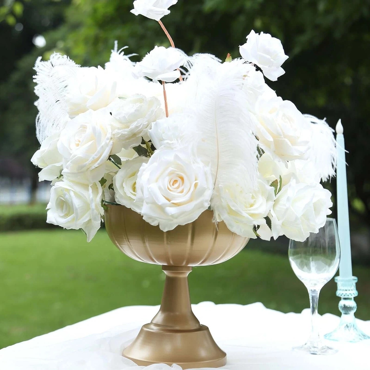 Home Collection 4Pcs Gold Metal Compote Pedestal Bowls