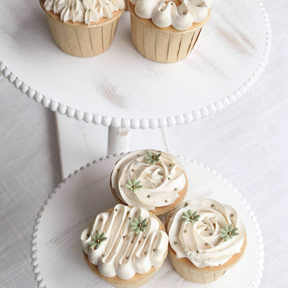 Home Collection  3-Tier Whitewash Wooden Cake Stand