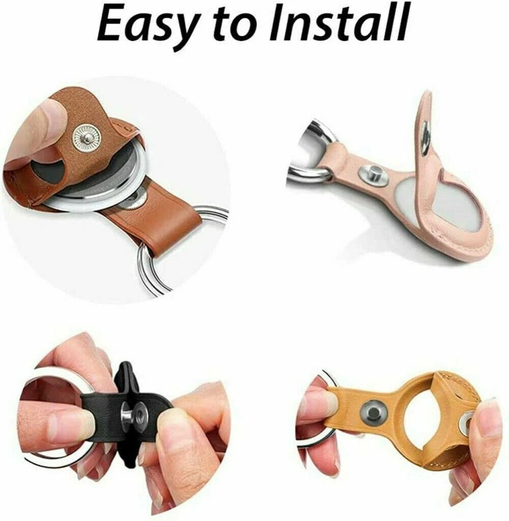 Home Collection 4-Pack AirTag Leather Holder Case Cover