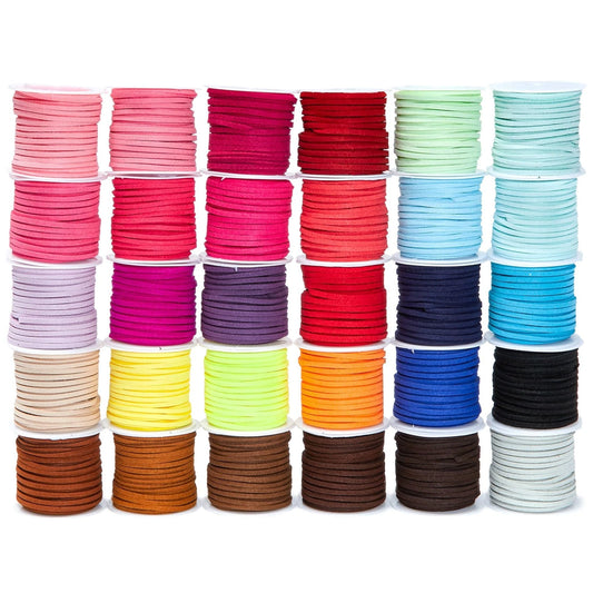 30 Spools Faux Leather Laces for Crafts