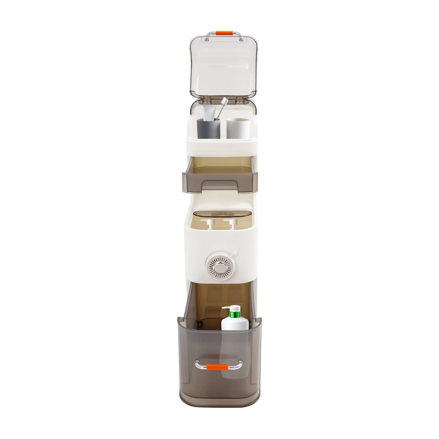 2-Tier Slim Storage Cabinet with Wheels