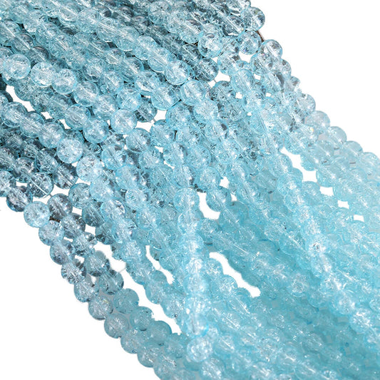 200 Pcs Crackle Glass Loose Beads – 8mm Round Beads