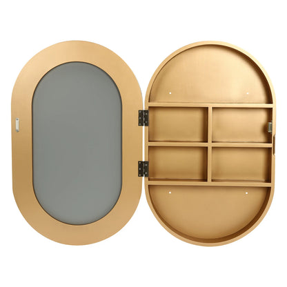 50.2*78.3cm Oval Bathroom Wall Storage Cabinet Mirror