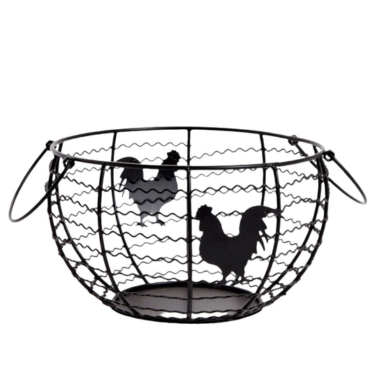 Rustic Black Wire Egg Basket