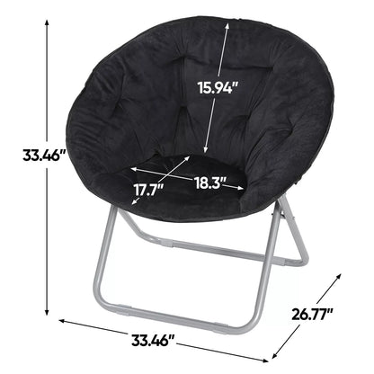 Folding Faux Fur Chair with Metal Frame