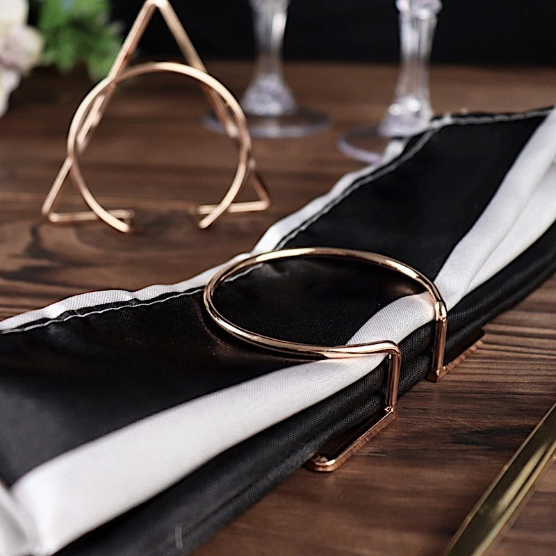 Home Collection 4-Pack Gold Geometric Metal Napkin Rings – Circle & Triangle Design