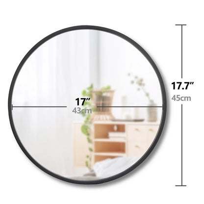 Home Collection 2 Pack 18" Round Black Wall Mirrors