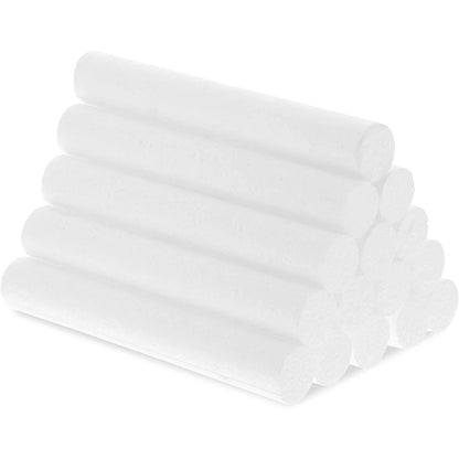 15-Pack White Foam Cylinders for DIY Crafts and Art Projects