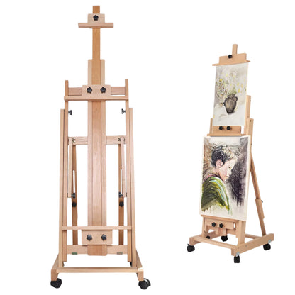 Adjustable H-Frame Wooden Studio Easel