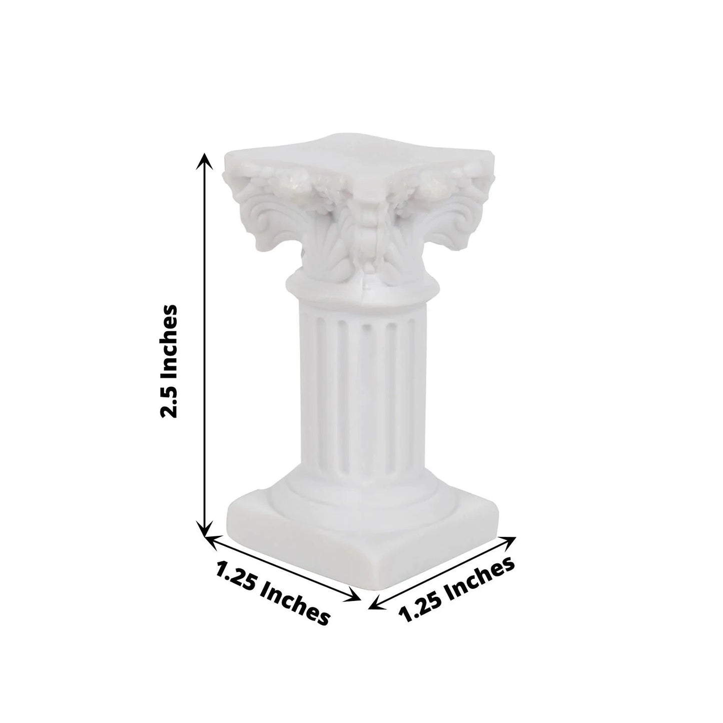 Home Collection 6-Piece White Resin Mini Roman Column Taper Candle Holders Set