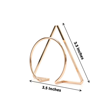 Home Collection 4-Pack Gold Geometric Metal Napkin Rings – Circle & Triangle Design