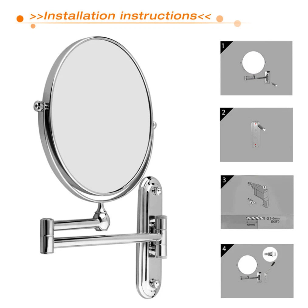 360° Swivel Wall-Mounted Makeup Mirror