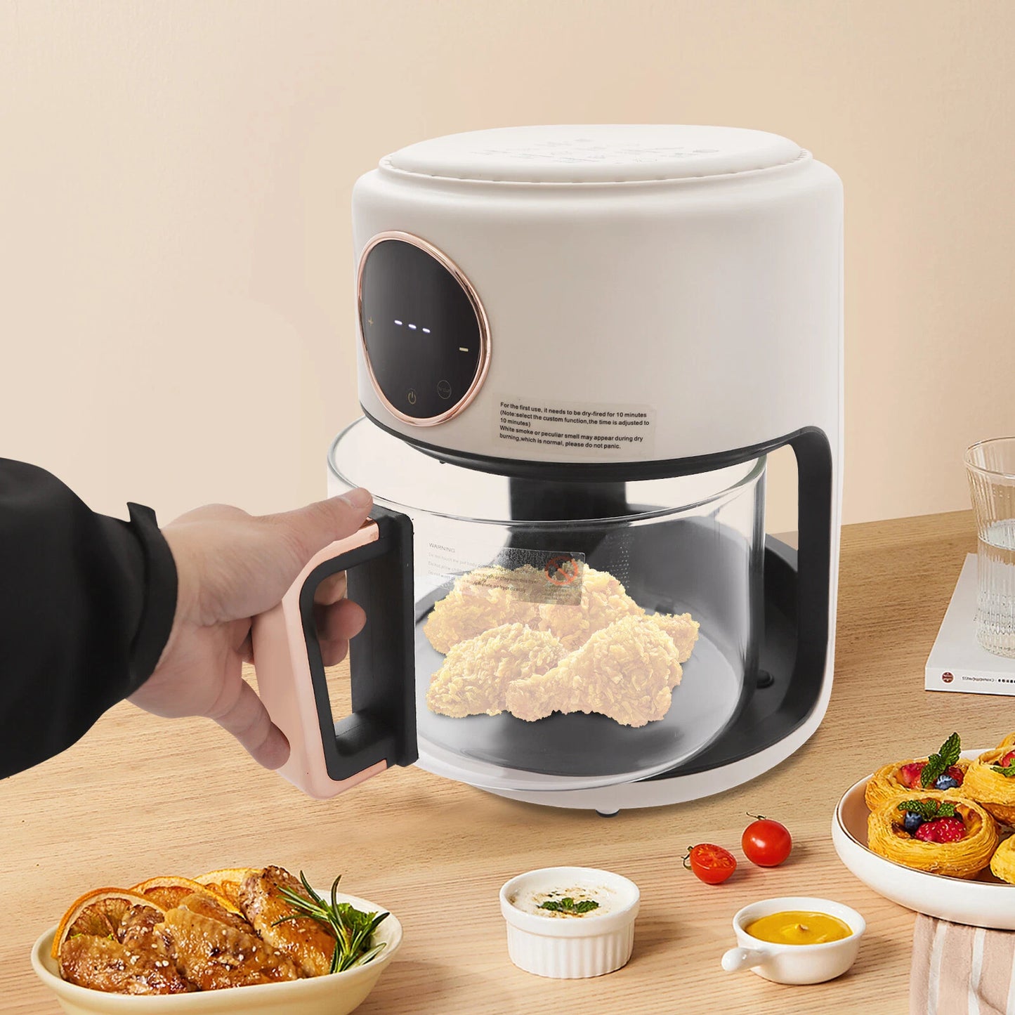4.2L / 3.81Qt Glass Tabletop Air Fryer
