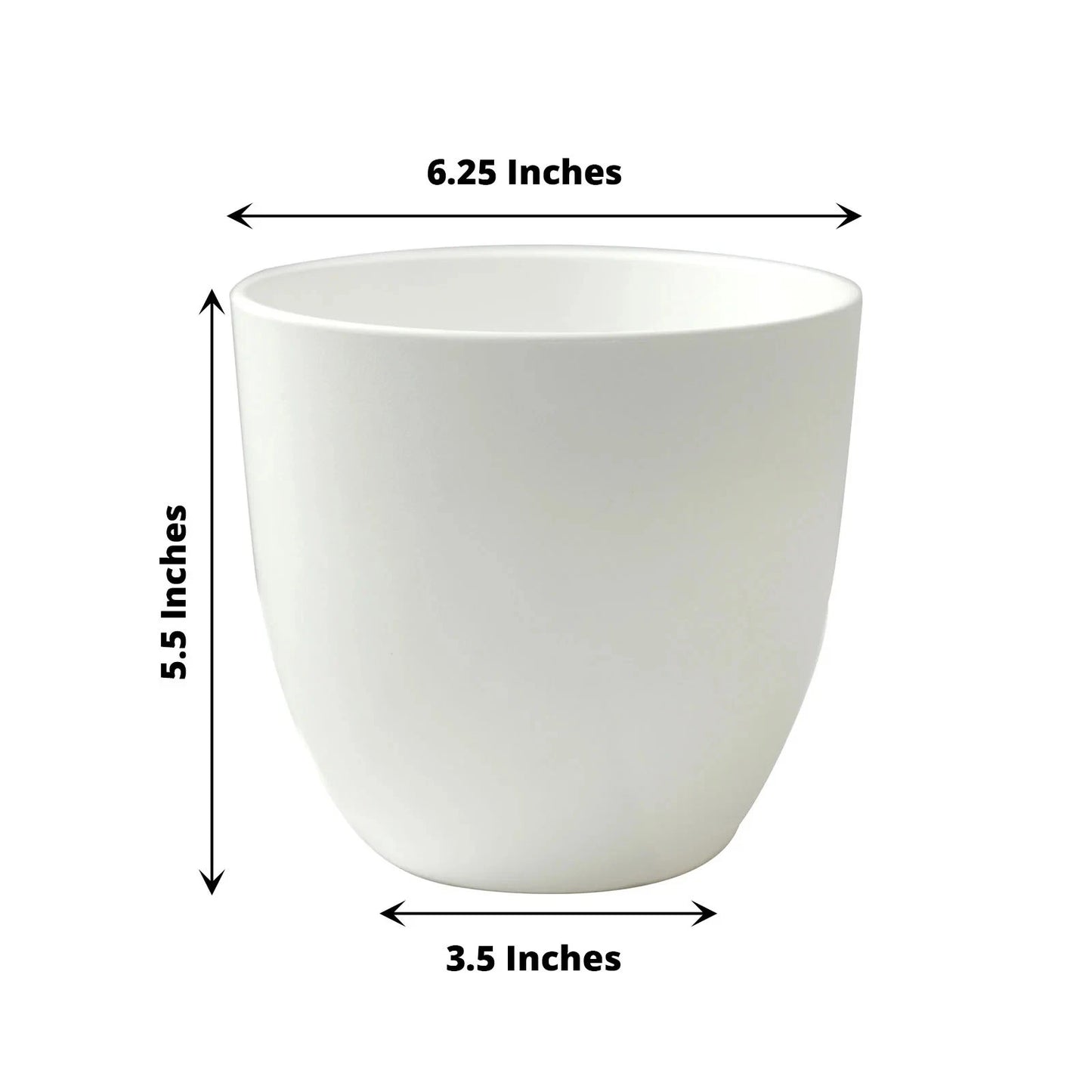 Home Collection 2Pcs White 5.5" Round Plastic Plant Pots