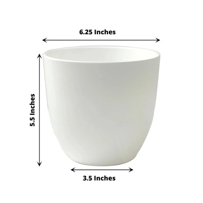 Home Collection 2Pcs White 5.5" Round Plastic Plant Pots