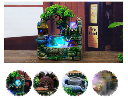 Feng Shui Rockery Waterfall Tabletop Fountain with Crystal Ball