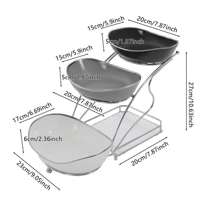 3-Tier Fruit Serving Bowl Holder with Stand