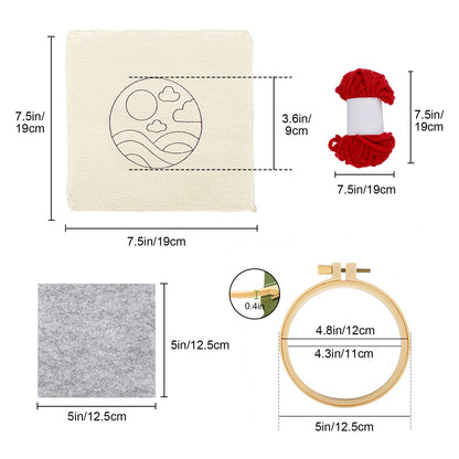 6pcs Punch Needle Coaster Embroidery Kit