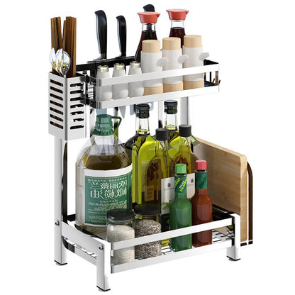Home Collection 2 Tier Stainless Steel Wall Mount Spice Rack