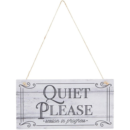 Hanging Door Sign for Therapist – Quiet Please