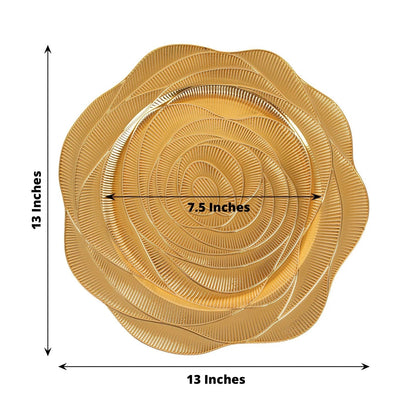 Home Collection Pack of 6 Gold Round Charger Plates 13 Inch