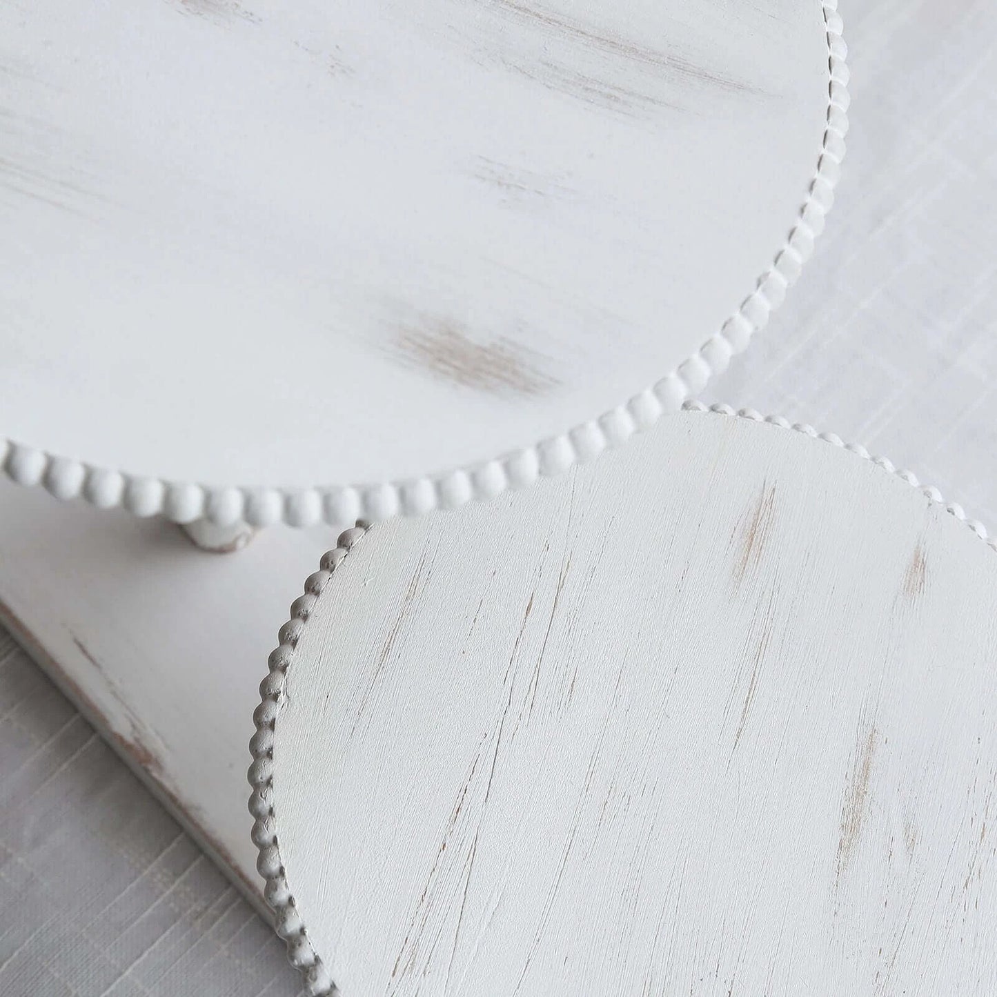 Home Collection  3-Tier Whitewash Wooden Cake Stand