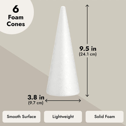 6-Pack Foam Cones for Crafts