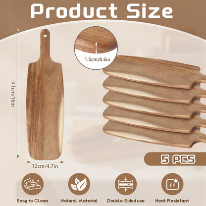 5pcs Acacia Wood Cutting Boards Serving Tray with Handle