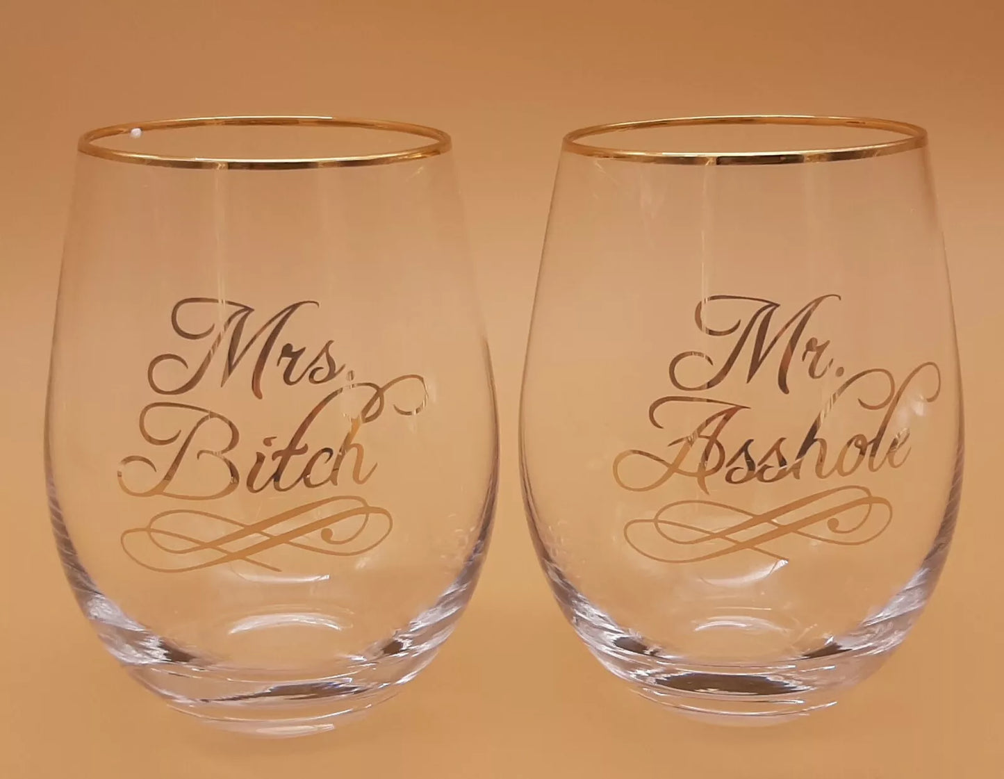 Crystal Stemless Wine Glass Set of 2
