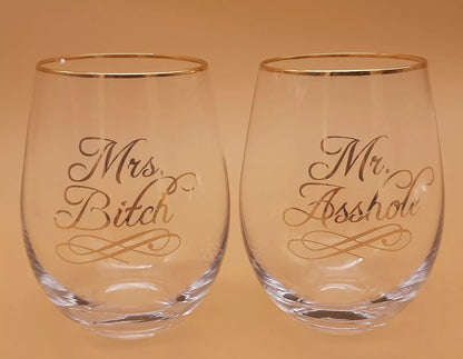 Crystal Stemless Wine Glass Set of 2