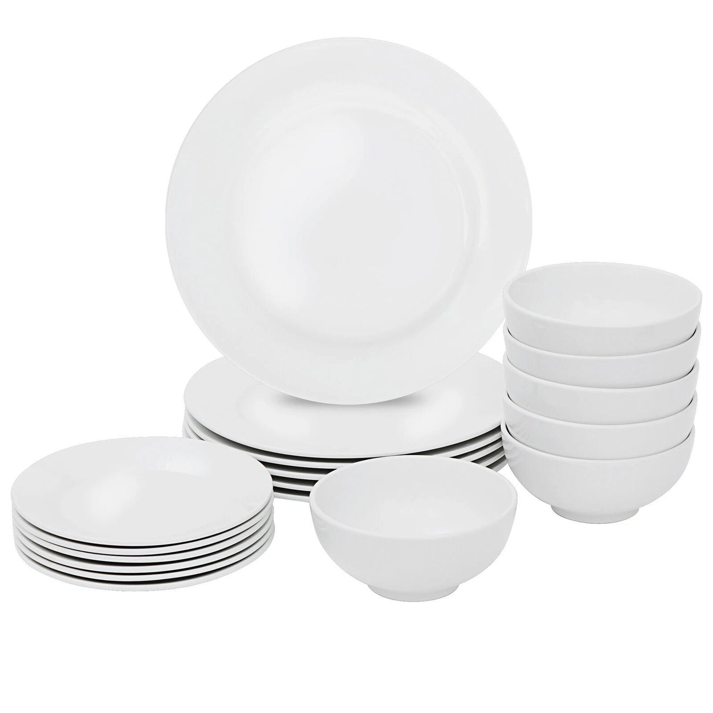 18-Piece White Porcelain Dinnerware Set
