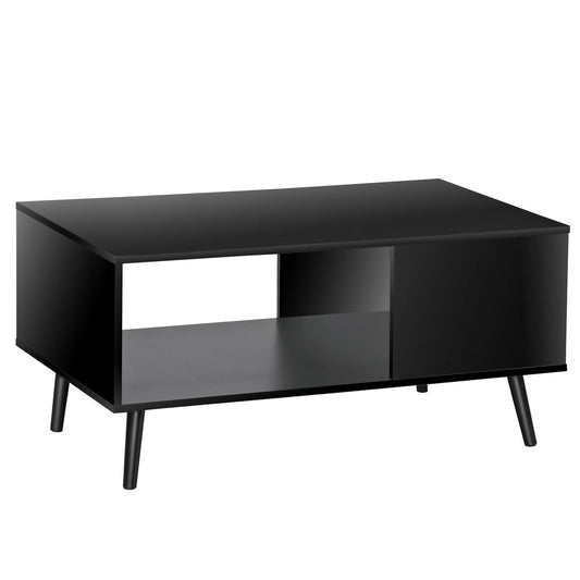 Industrial Coffee Table with Open Storage Shelf