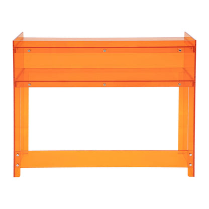Entryway Table Acrylic Desk with Open Shelves