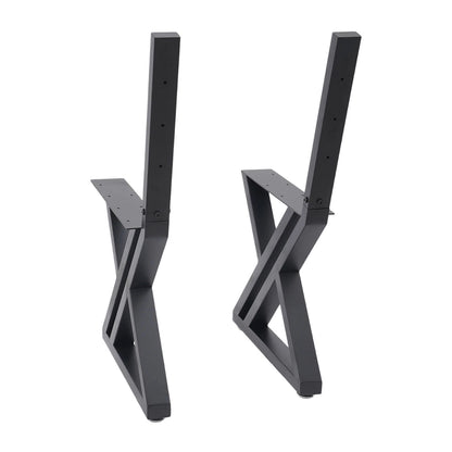 2PCS Z-Shaped Bench Legs with Backrest Bracket