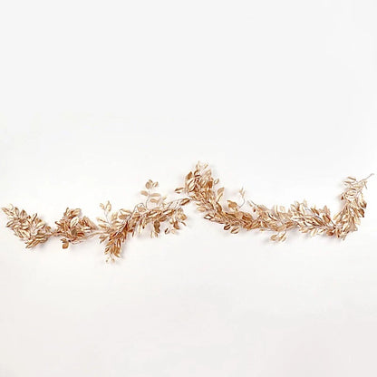 Home Collection 6 Ft Gold Metallic Magnolia Leaf Garland