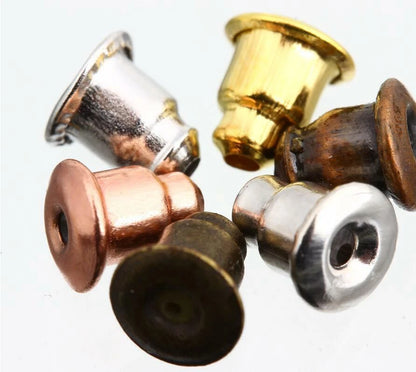 200pcs Stud Earring Backs – Bullet Barrel Ear Nut Stoppers
