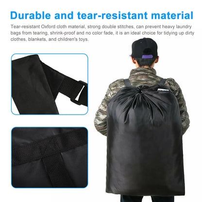 Home Collection Large Laundry Backpack Bag with Drawstring