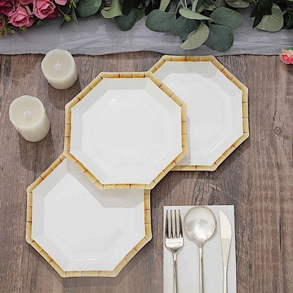 Home Collection 25-Pack White Octagon Disposable Dinner Paper Plates
