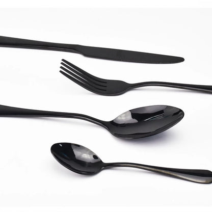 8-Piece Black Rainbow Stainless Steel Flatware Set