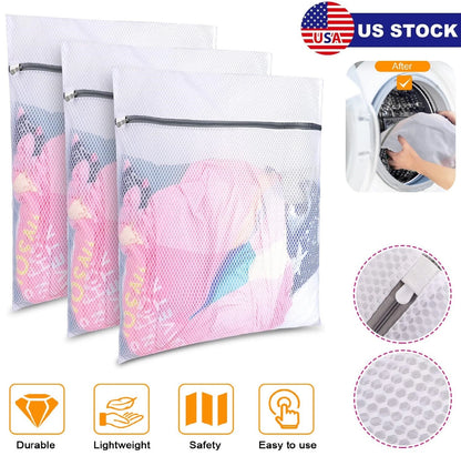 Home Collection 3-Pack 24" Mesh Laundry Bags with Zipper