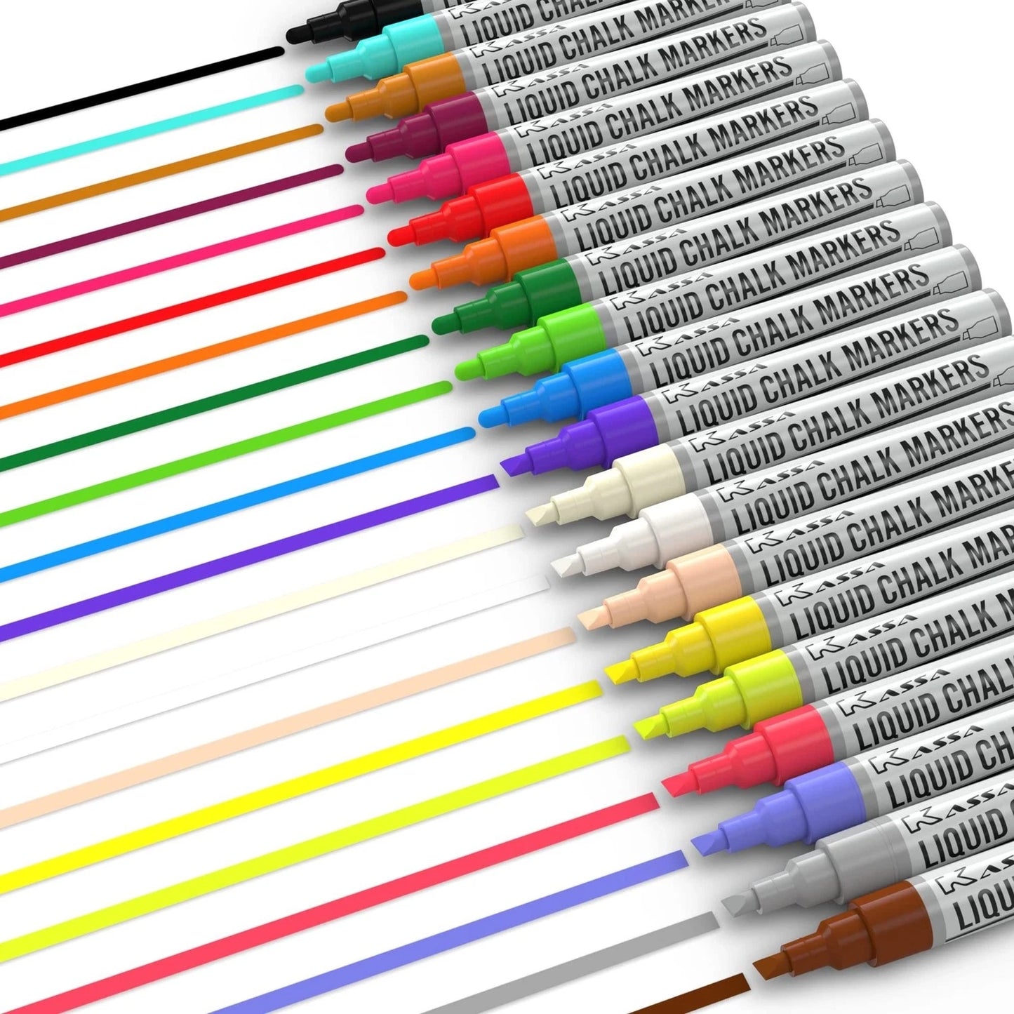 20-Pack Liquid Chalk Markers – Reversible Tip