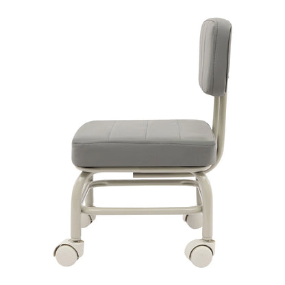Low Rolling Stool with Backrest – Swivel Caster Wheels