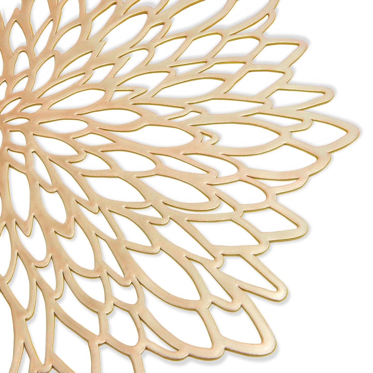 Home Collection 12Pcs Gold Metallic Round Leaf Placemats