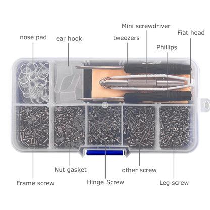 Eyeglass and Sunglasses Screw Nut Nose Pad Optical Repair Tool Kit