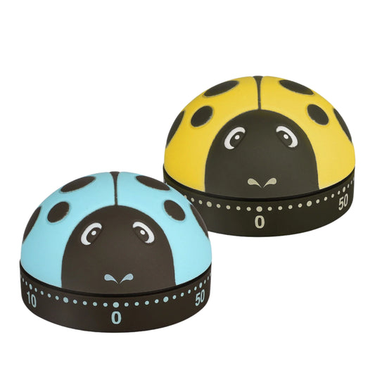 2pcs Cartoon Ladybug Mechanical Timer