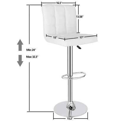 Set of 2 Adjustable Swivel Bar Stools with Footrest