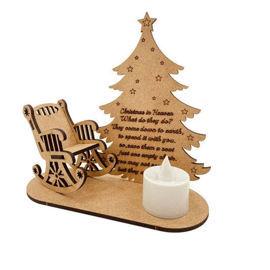 Heaven Poem Tree Rocking Chair Candle Holder