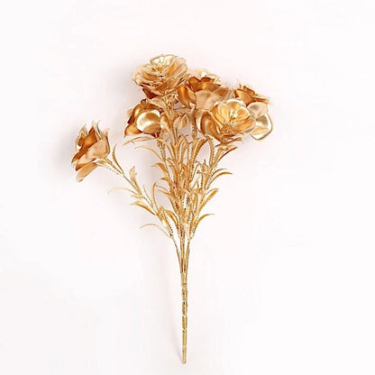 Home Collection 2-Pack 17" Metallic Gold Artificial Rose Bouquets