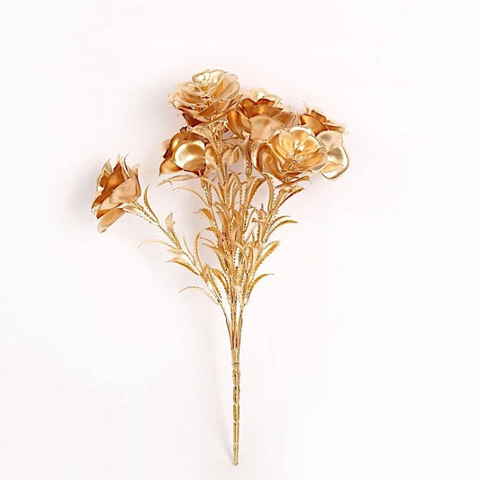 Home Collection 2-Pack 17" Metallic Gold Artificial Rose Bouquets