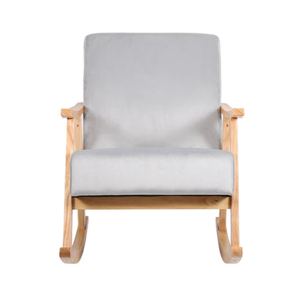 Modern Rocking Chair – Comfy Upholstered Single Sofa